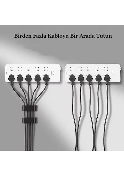 Mucit Home 4 Adet Çoklu Kablo Düzenleyeci Yapışkanlı Kablo Toplayıcı Masa Kablo Düzenleyici