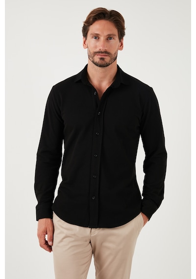 Buratti % 100 Pamuk Regular Fit Erkek Gömlek Cf25W113650 Siyah