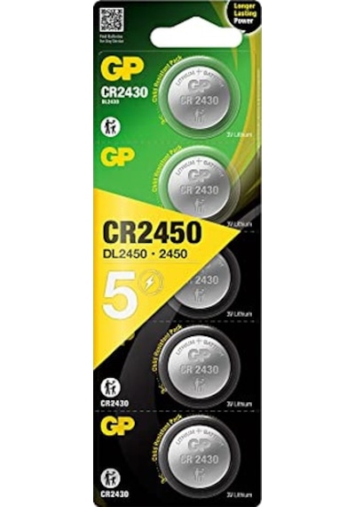 Gp Batteries Cr2450 2450 Boy Lityum Düğme Pil, 3 Volt, 5'li Kart