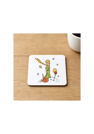 Küçük Prens Baskılı 9x9 Cm Kare Mdf Bardak Altlığı Ahşap Çok Renkli