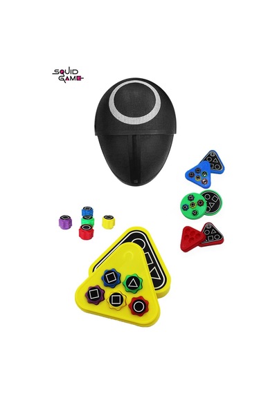 Squid Game Yuvarlak Maske + Kutulu Squid Game Gonggi Squid Game 5 Taş Oyuncak Beştaş
