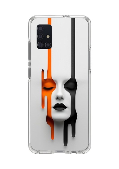 Samsung Galaxy A51 Uyumlu Şeffaf Kılıf Estetik Yüz 1 Tasarımlı