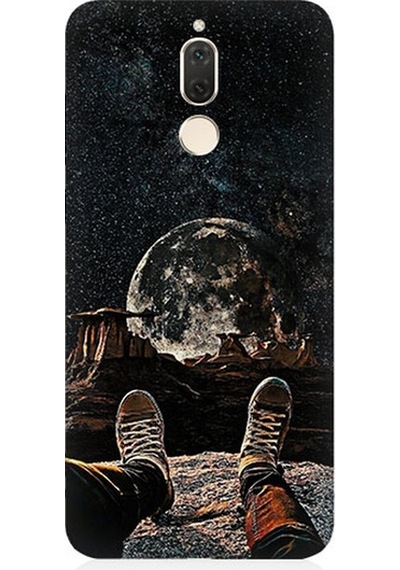 Huawei Mate 10 Lite Uyumlu Yıldızlı Bir Gece Ve Ay Desenli Silikon Kılıf