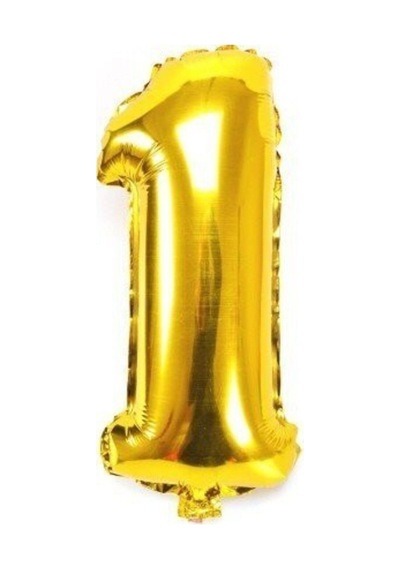 Gold Folyo Balon 1 Rakamı Sarı