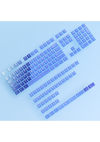 Mekanik Klavye Keycaps Rgb Şeffaf Gaming Pbt Tuş Takımı Mavi
