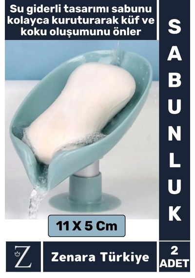 Banyo Mutfak Lavabo Sabun Montajsız Giderli Küflenme Kuruma Koku Önleyen Vantuzlu Sabunluk 2 Adet Çok Renkli