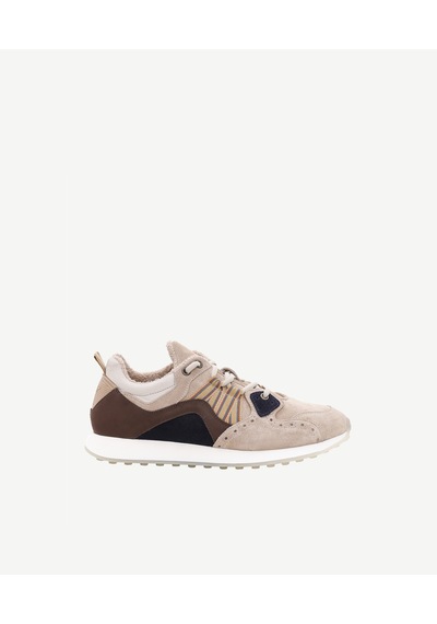 Yargıcı Grogren Detaylı Deri Sneaker Kum