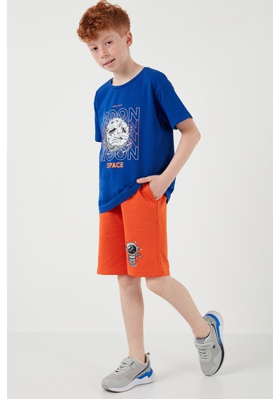 Lela Pamuklu Regular Fit Bisiklet Yaka Şortlu Alt-Üst Erkek Çocuk Takım 6212008 Saks