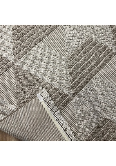 Hoom Rugs Vega S5505a Vizon Bej Hav Toz Vermez Hasır Dokuma Modern Makina Halısı Vizon Bej