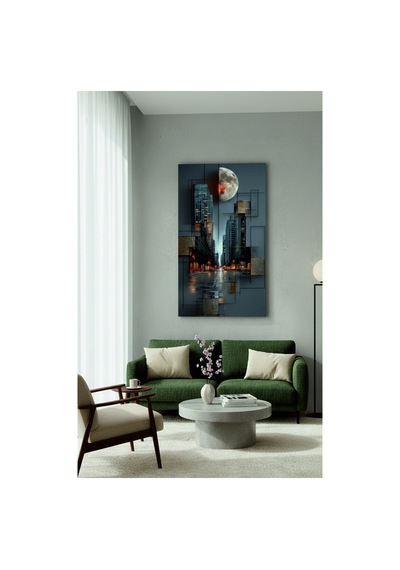 Modern Şehir Ve Dolunay Manzaralı %100 Pamuk Kanvas Tablo - Geometrik Mimari Duvar Dekoru Çok Renkli Çok Renkli Modern Şehir Ve Dolunay Manzaralı %100 Pamuk Kanvas Tablo - Geometrik Mimari Duvar Dekoru Çok Renkli Çok Renkli