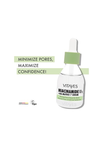 Niacinakarın Bölgesi%10 Ve Hyalüronik Asit Cilt Gözenek Sıkılaştırıcı Cilt Bariyeri Güçlendirici Serum, 30 M