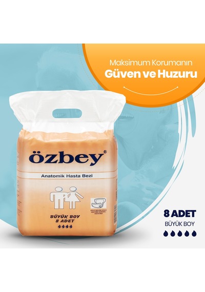 Özbey Pedix Anatomik Hasta Bezi Büyük Boy L 8 Adet (Belbantsız)