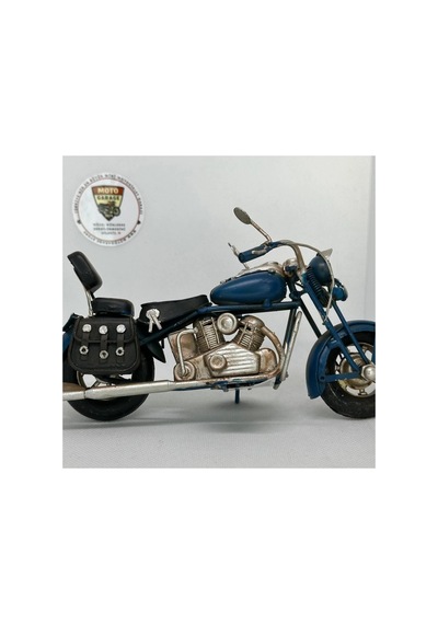 El Yapımı Lacivert &amp Siyah Sissy Barlı Chopper Metal Motosiklet Biblosu Retro Cruiser Figür