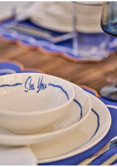 Bella Maison Marine Porselen 24 Parça 6 Kişilik Yemek Takımı Mavi Mavi