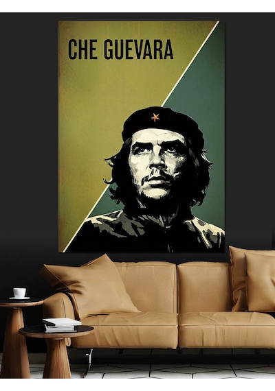 Che Guevara Portre Posteri Dekoratif Kanvas - Mdf Ahşap Tablo