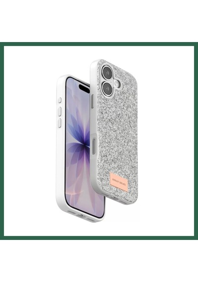 Bezos Onegif İphone 17 Uyumlu Bright Simli Kapak - Beyaz Bzs01