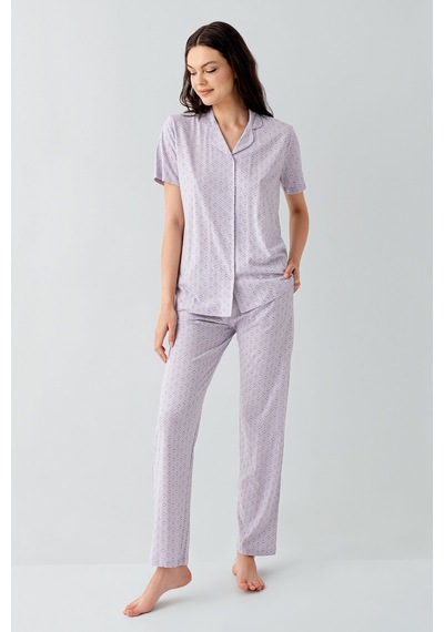 Arnetta Kadın Mor Gömlek Pijama Takım Mor