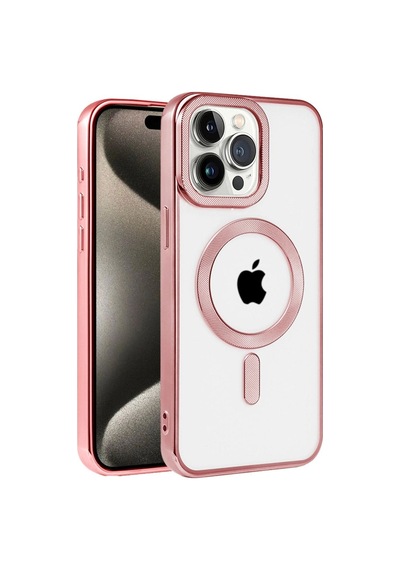 Apple İphone Uyumlu 14 Pro Kılıf Kronos Magsafe Kapak - Rose Gold Çok Renkli