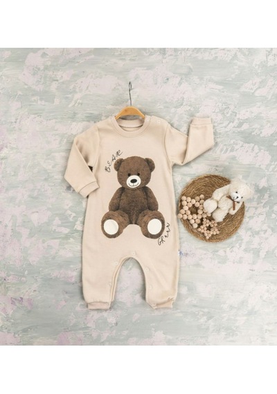 Penye " Bear " Bebek Tulumu Kahverengi
