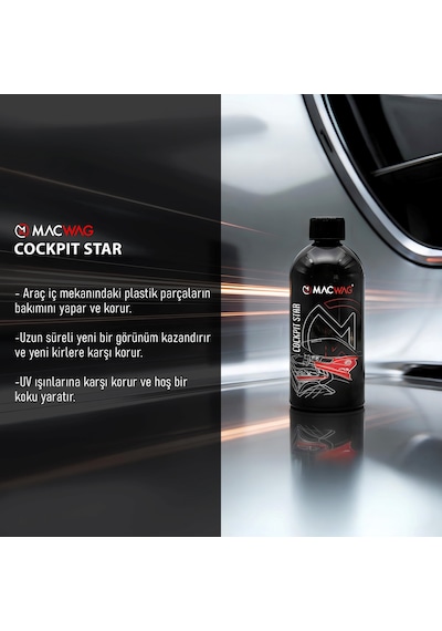 Macwag Cockpit Star 500 Ml Araç İç Trim Ve Vinil Bakım Koruyucu Sprey
