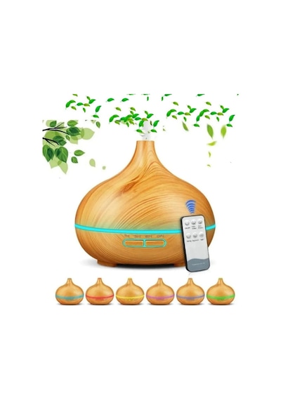 Torvi Uzaktan Kumandalı 550 Ml Aroma Difüzörü Ultrasonik Hava Nemlendirici 7 Renk Led
