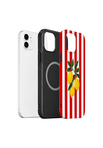 Apple iPhone Uyumlu 11 Vorian Çift Katmanlı Magsafe Kılıf Lemon Parade Red