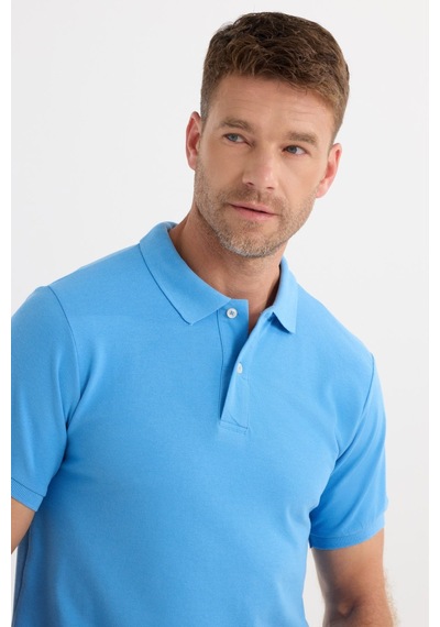 Tudors Erkek Slim Fit Dar Kesim Premium Seri %100 Pamuk Yumuşak Dokulu Merserize Mavi Polo Yaka Tişört -50907 Tudors Erkek Slim Fit Dar Kesim Premium Seri %100 Pamuk Yumuşak Dokulu Merserize Mavi Polo Yaka Tişört -50907