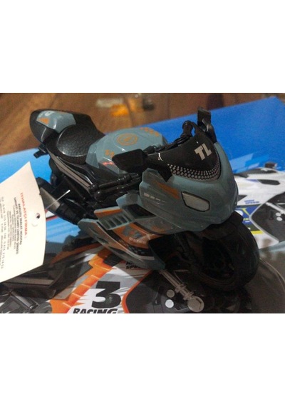 Oyuncak Sürtmeli Polis Motorsikleti 15 Cm Haki Gri Model Motorsiklet