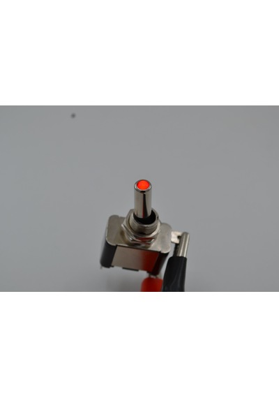 Toggle Switch 1-0 Kırmızı Ledli Metal Anahtar 3 Pin 12v