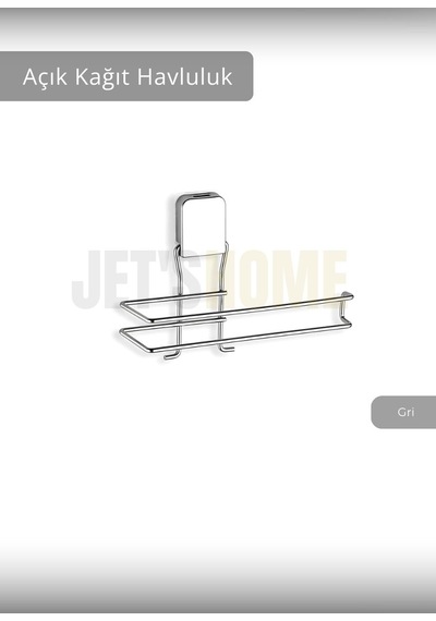 Jet's Home Kağıt Havluluk Paslanmaz Peçetelik Çelik Banyo Havluluk Düzenleyici Krom Gri