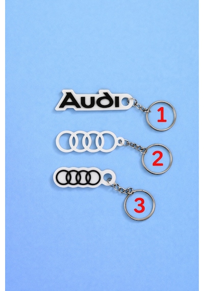 Audi Logolu Anahtarlık 1 Adet Siyah
