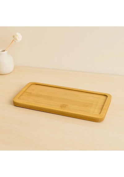 Jenerik Dikdörtgen Ahşap Bambu Yağdanlık Altlık 20x10 Cm Çok Renkli