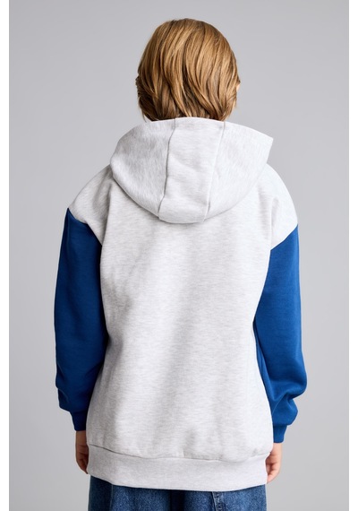 Defacto Overshırt Fıt Kapüşonlu İçi Yumuşak Tüylü Kalın Sweatshirt Erkek Çocuk I3178a826wngr400 Gri-gr400