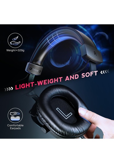 Fıfıne 3,5 Mm Ses Jaklı Oyun Usb Kulaklığı, 7.1 Surround Ses, Çıkarılabilir Mikrofon, Ses Kontrolü, Sku: Smgstkd688651b54