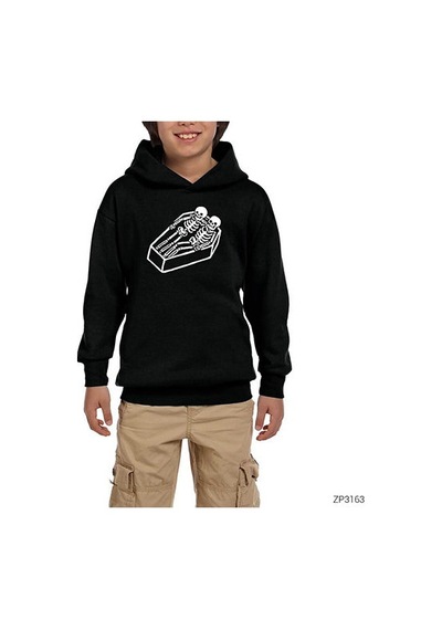 Zepplin Giyim Sonsuza Kadar Beraber Siyah Çocuk Kapşonlu Sweatshirt