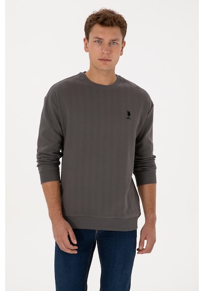 U.S. Polo Assn. Erkek Comfort Fit Bisiklet Yaka Antrasit Sweatshirt 50317050-VR006