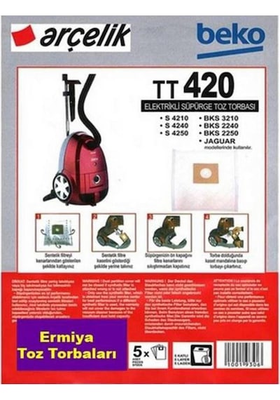 Arçelik Uyumlu Elektrikli Süpürge S 4960 / S 4961 Toz Torbası 20 Ad