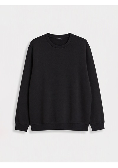 LC Waikiki Lc Waıkıkı Siyah Bisiklet Yaka Erkek Sweatshirt