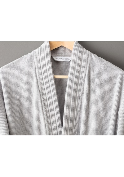 Madame Coco Stripe Kimono Unisex Bornoz 1kborn0103gri