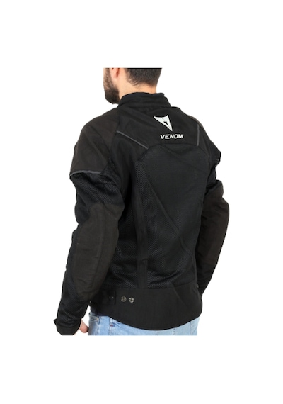 Venom Motosiklet Montu Rock Cordura Erkek Siyah Fileli Motorcu Mont