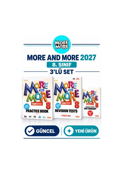 Güncel 8.sınıf 8 More&more Practice Book&dıctıonary Readers & Skılls + Gramer And Vocabulary 3 Lü Set Yeni Ürün
