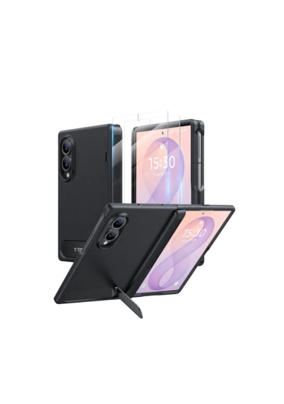 Torras Samsung Galaxy Uyumlu Z Fold 8 Ostand L1 2 Adet Ekran Koruyuculu Standlı Magsafe Kapak Siyah