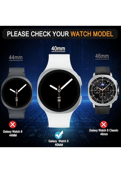 Samsung Galaxy Uyumlu Watch 8 40mm Kolay Uygulama Aparatlı Cam Ekran Koruyucu
