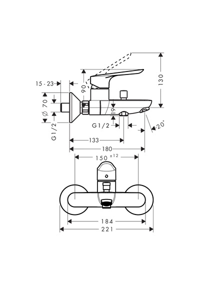Hansgrohe Logıs E Tek Kollu Banyo Bataryası Aplıke 71415000 Krom