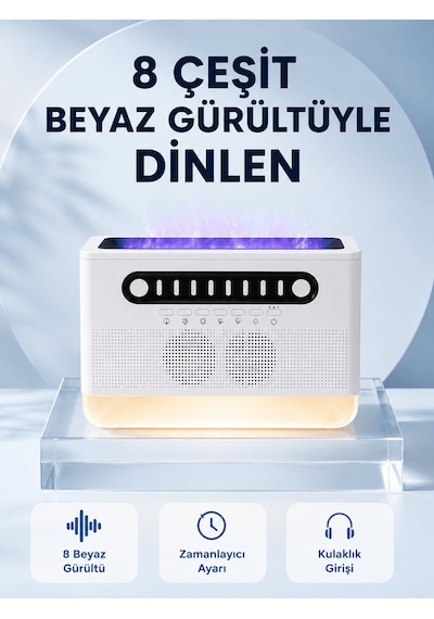 Tek Simüle Alev Efektli Kablosuz Hoparlör Zamanlayıcılı Gece Lambası Najmaddin Diğer