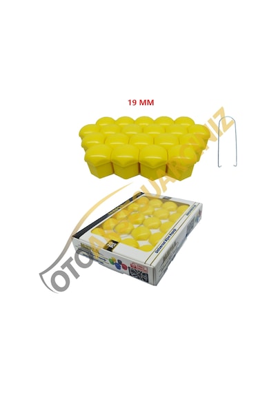 A Kalite Mefsa Bijon Kapağı Düz 19 Mm Sarı 20 Li Set