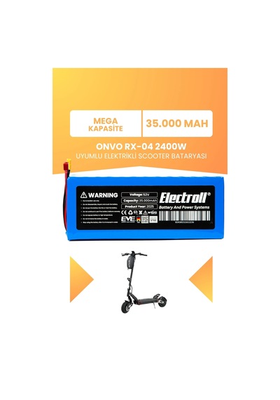 Onvo Rx-04 2400w Batarya Mega Kapasite 52v 35.000mah Elektrikli Scooter Bataryası Çok Renkli