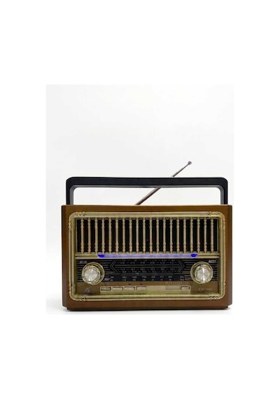 Kamptek Ktf-1655 Nostaljik Radyo - Bluetooth Hoparlör, El Fenerli, Şarjlı Ahşap Görünümlü Retro Müzik Kutusu