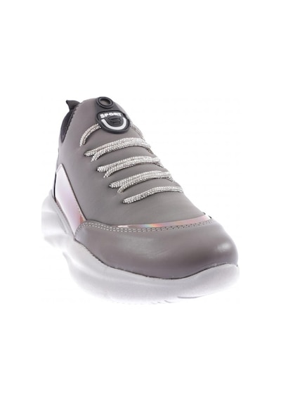 Dgn 315 Kadin Kalin Taban Strech Detayli Silver Taş Bağcikli Sneakers Ayakkabi 315-2026-R6469 Gri - Platin