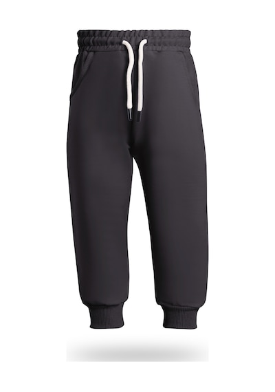 Heyadventure Erkek / Kız Çocuk Jogger Eşofman Altı Cepli Paçası Kaşkorseli Füme Füme